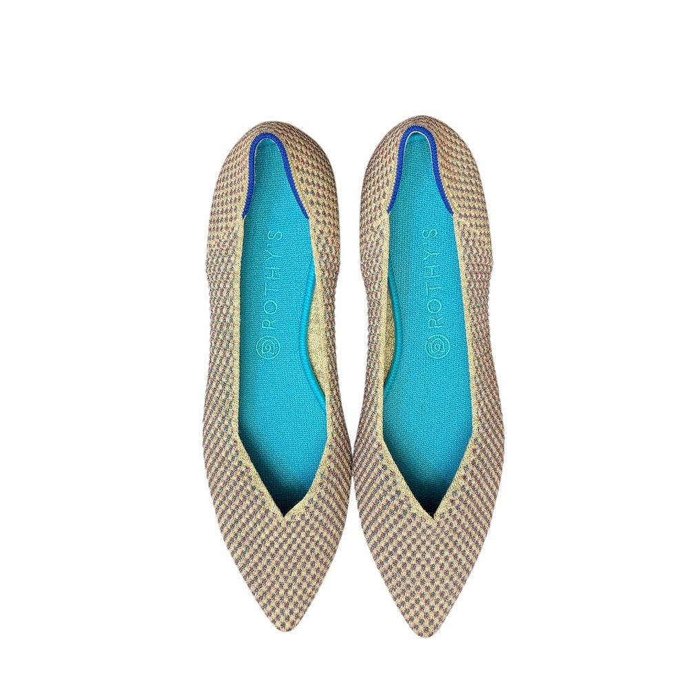 Rothy’s the point limited edition multi metallic shoes 12.5